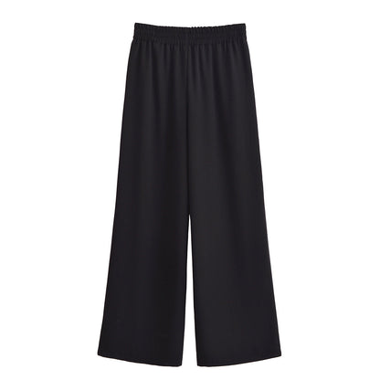 Dam Långärmad Skjorta och Bred Byxa Set i Polyester-6