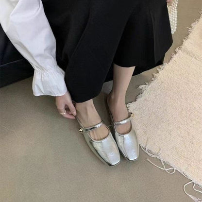 Kvinnor Ballerinaskor Elegant Glansigt Syntetiskt Material 4