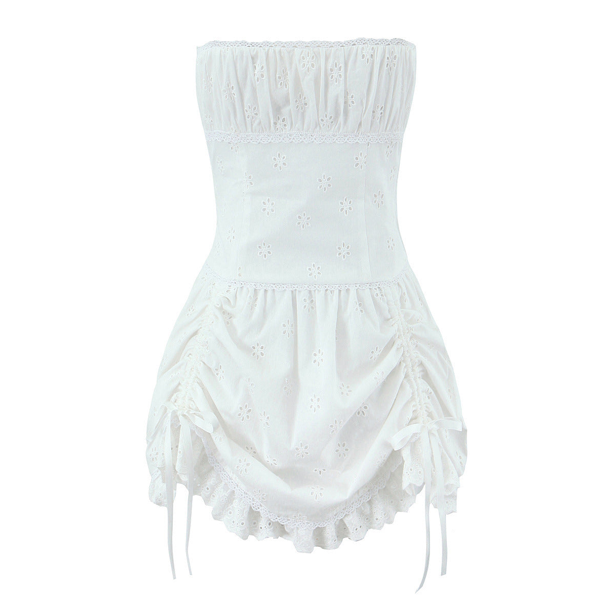 Kvinna Miniklänning A-Line Monokrom Polyester Off-Shoulder Kort Kjol-2