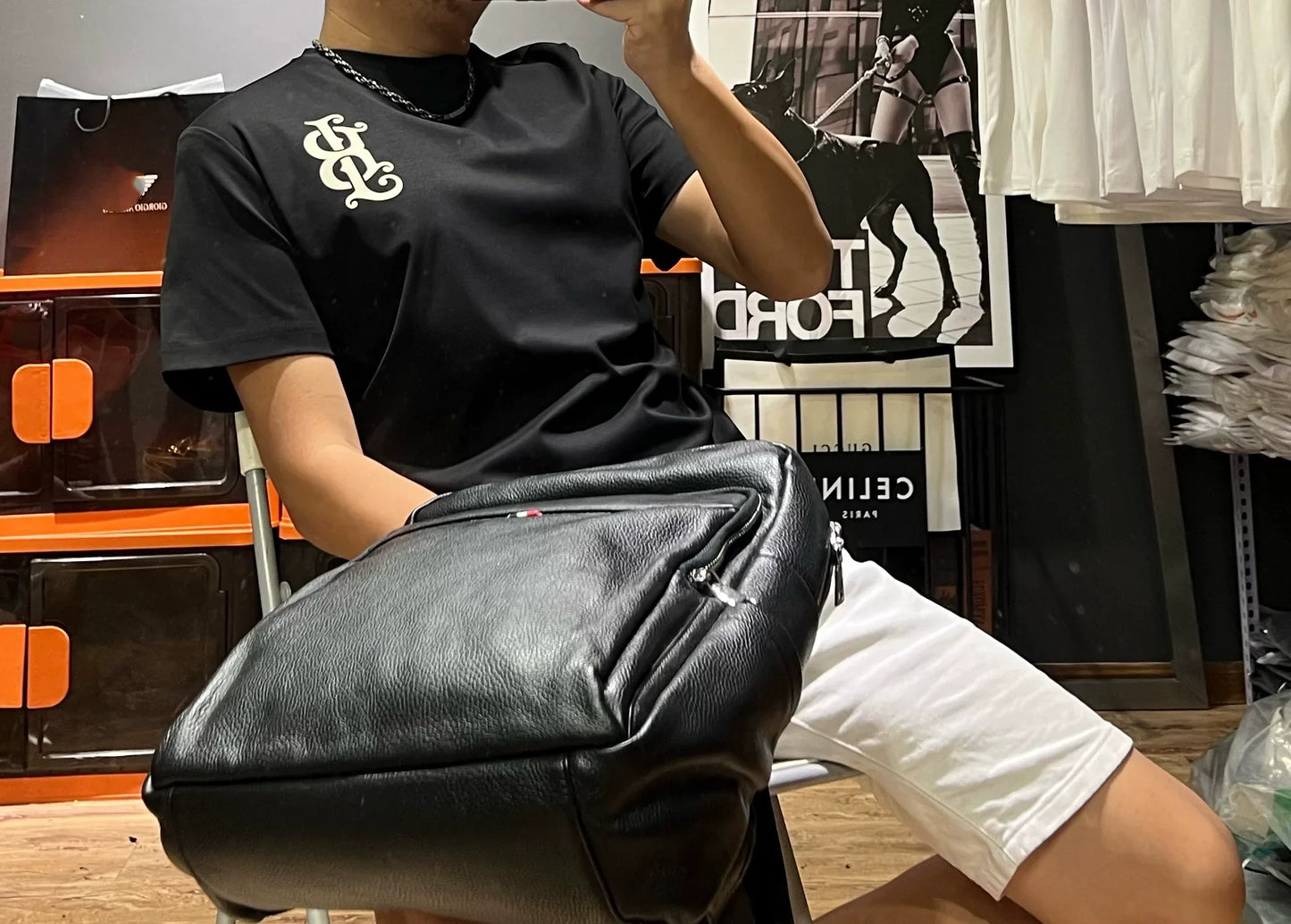 Herr T-shirt Klassisk Rund Hals Långfiberbomull Kvalitet-2