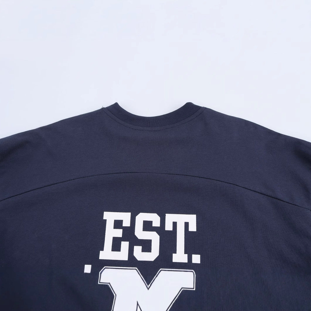 Herr T-shirt V-ringning Löst Snitt Andningsbart Material 3