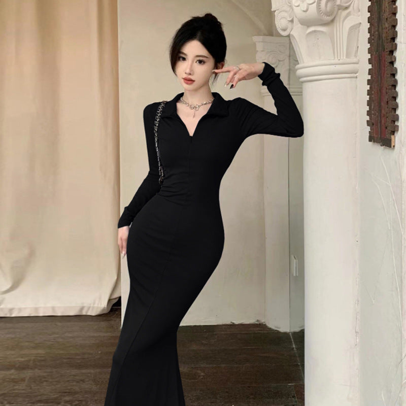 Variant image for Kvinnors Mermaid Klänning Slim Fit V-ringning Polyester-4