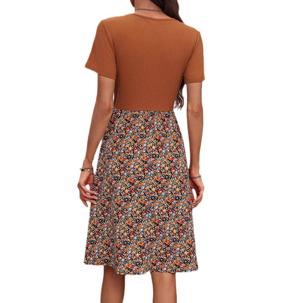 Dam Klänning A-Linjeformad Kortärmad Polyester Midi Elegant-6