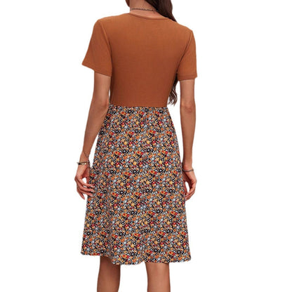 Dam Klänning A-Linjeformad Kortärmad Polyester Midi Elegant-6