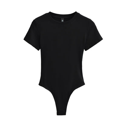 Herr T-shirt Rund Hals Stretchig Smal Passform Kvalitets Tränings T-shirt-3