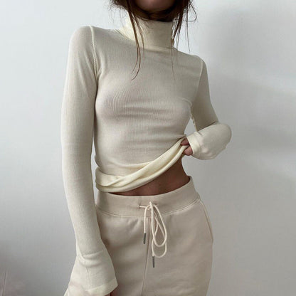 Dam Turtleneck Skjorta Modern Passform Elastisk-2