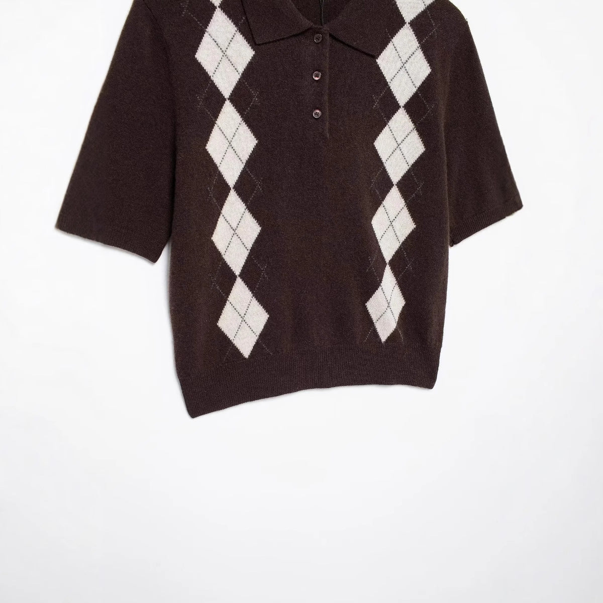 Herr Polo Skjorta Modern Diamantmönster Bomullsmix-4