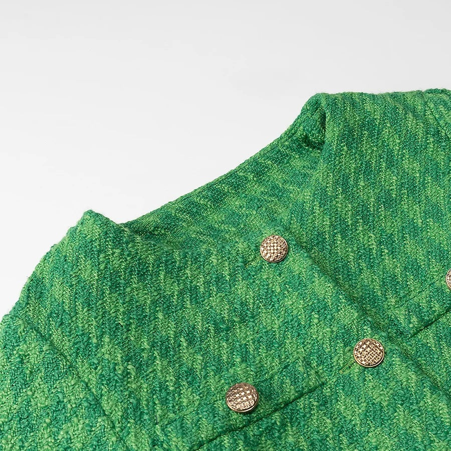 Kvinnornas Boucléjacka Elegant Midjeskärning Mjuk Material 3