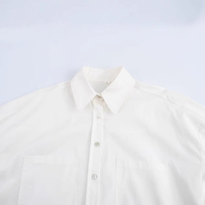 Herrskjorta Långärmad Monokrom Bomull med Borttagbar Krage-2