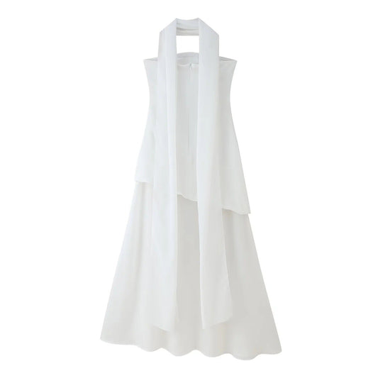Dam Maxiklänning Flödande Material Elegant Wrap-design 1