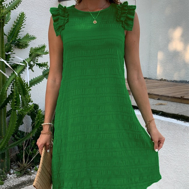 Damklänning Rufsad Ärmlös Polyester Kort-2