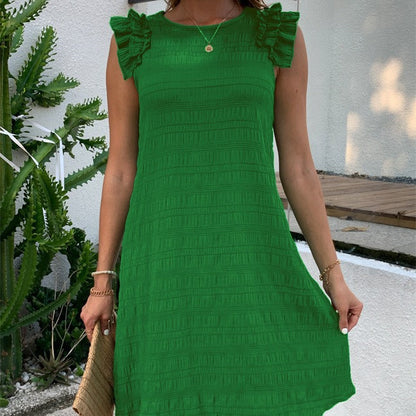 Damklänning Rufsad Ärmlös Polyester Kort-2