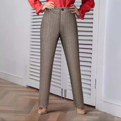 Elegant Karomönstrade Byxor för Kvinnor – Andningsbart Tyg med Praktiska Fickor, Normal Passform, S-XL 2