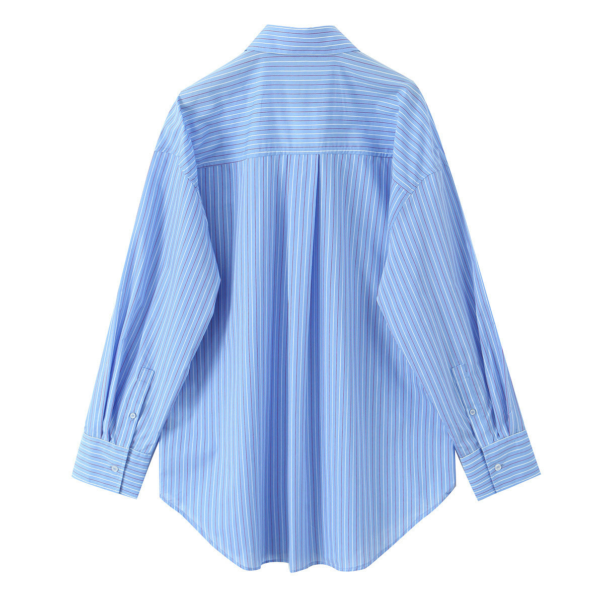 Dam Pyjamas Set Långärmad Siden med Randigt Mönster-4