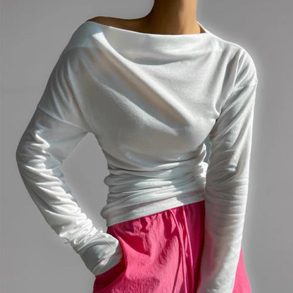 Dam Off-Shoulder Topp Lätt Material Elegant Design 2