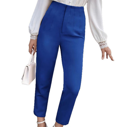 Hög Midja Smal Snitt Byxor i Högkvalitativt Tyg – Elegant och Lättskött för Formella och Informella Tillfällen 5