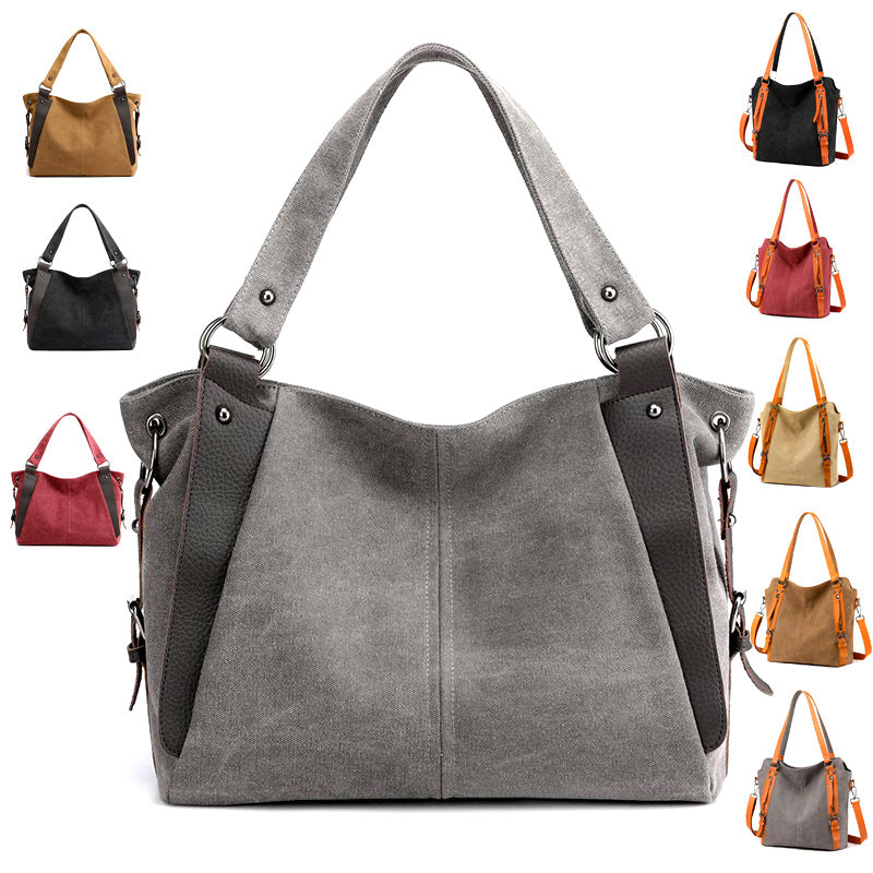 Dam Axelväska Rymlig Urban Stil Textil-2