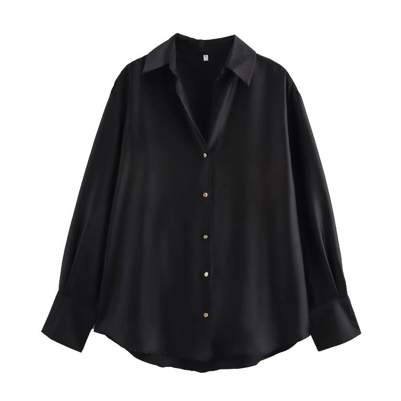 Unisex Skjorta V-Neck Långärmad Polyester-1