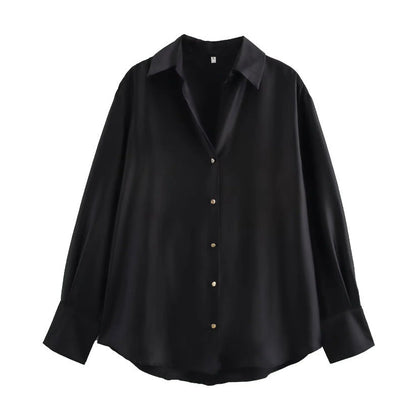Unisex Skjorta V-Neck Långärmad Polyester-1