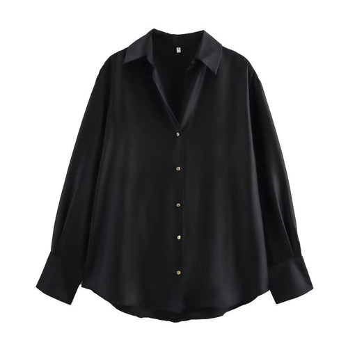 Unisex Skjorta V-Neck Långärmad Polyester-1