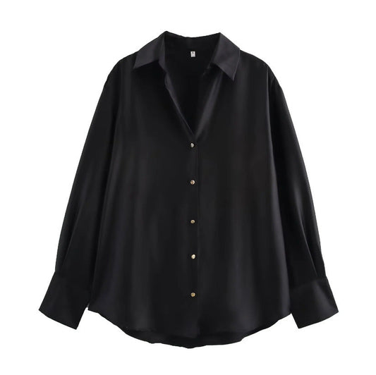 Unisex Skjorta V-Neck Långärmad Polyester-1