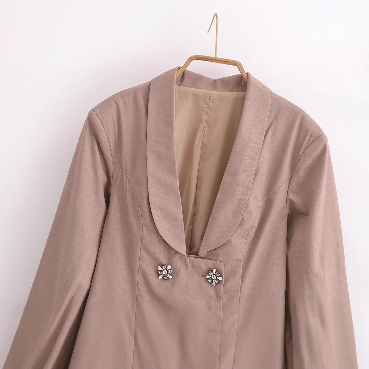 Fina Dam Klänningar Dubbelknäppt Kort Polyester Elegant 2