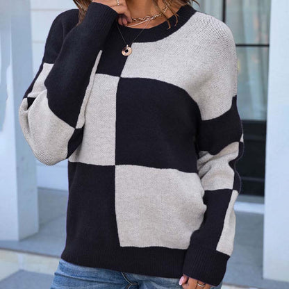 Variant image for Dam Rutig Sticktröja Långärmad Blandat Tyg-5