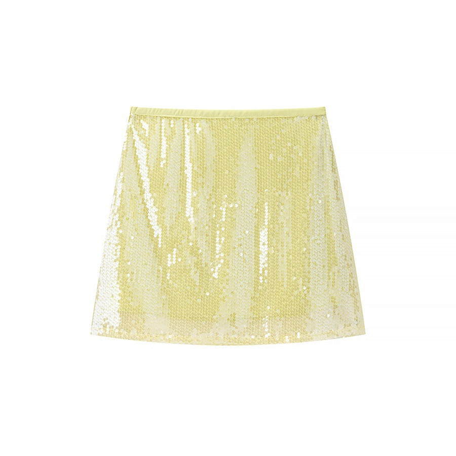 Kvinnors Minikjol Med Paljetter Elastisk Polyester För Festliga Tillfällen 1