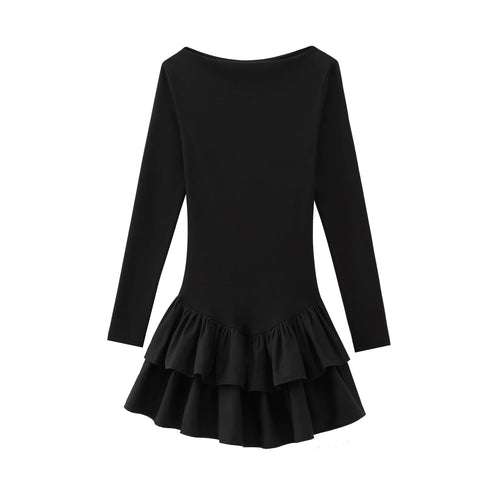 Dam Klänning Långa Ärmar Elegant Polyester Fina Dam Klänningar-1