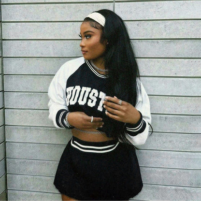 Dam Sweatshirt Set Avslappnad Passform Polyester Spandex-2