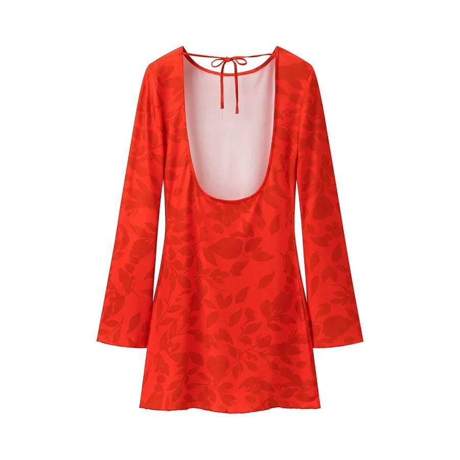 Damklänning Jonk Design Elegant Rund Halsringning Figur-Hugging Andningsbart Tyg-2