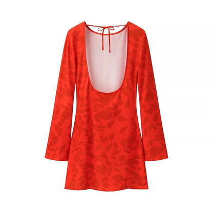 Damklänning Jonk Design Elegant Rund Halsringning Figur-Hugging Andningsbart Tyg-2