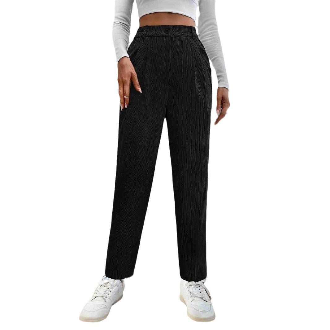 Elegant Midjiga Buntbyxor i Sladdmaterial för Kvinnor – Bekväm och Stilren Design med Sidfickor 5