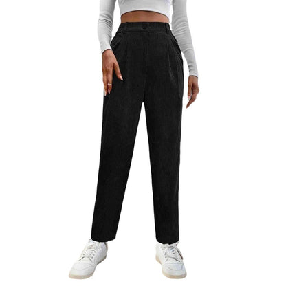 Elegant Midjiga Buntbyxor i Sladdmaterial för Kvinnor – Bekväm och Stilren Design med Sidfickor 5