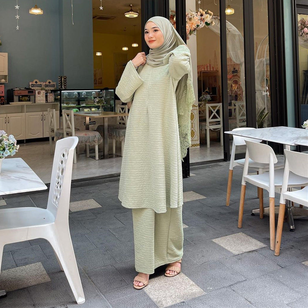 Kvinnors Midi Skjorta Rock Set Polyester Lång Ärmar Elegant Design 3