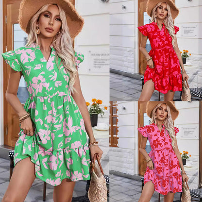 Damklänning A-linje Fladdrande Ärmar Polyester Fina Damklänningar 2