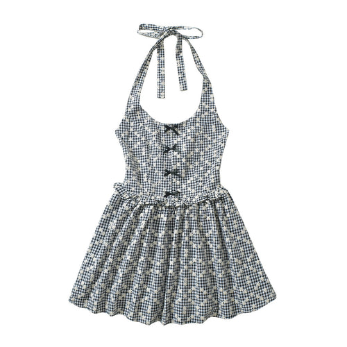 Dam Sommarklänning Höghalsad med Rüsch-detaljer Andningsbart Tyg 1