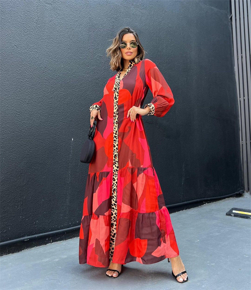 Variant image for Fina Dam Klänningar Lång Geometriskt Mönster Polyester-1