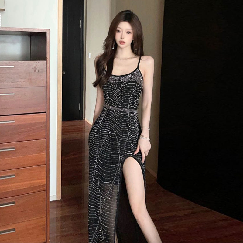 Kvinnors Transparent Klänning Spaghetti Bandage Polyester Spandex-2