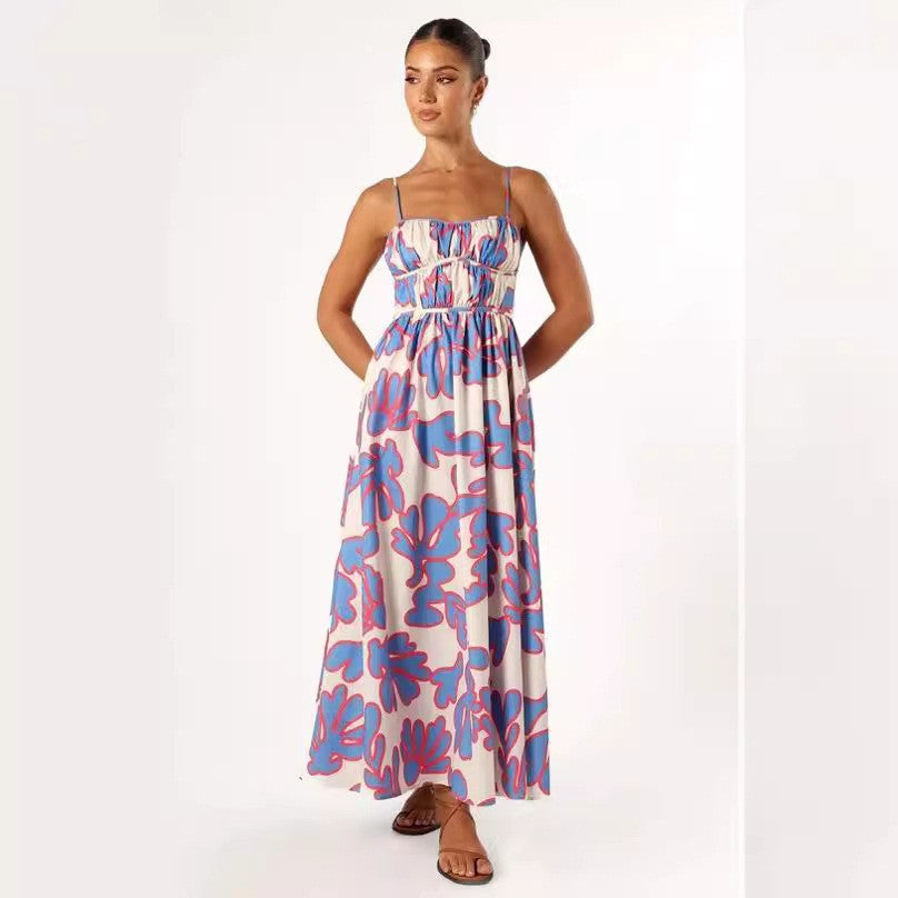 Fina Dam Klänningar Elastisk Midja Polyester Svängande Design-1