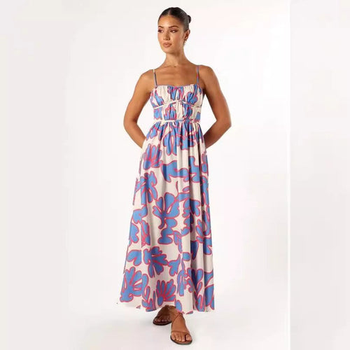 Fina Dam Klänningar Elastisk Midja Polyester Svängande Design-1