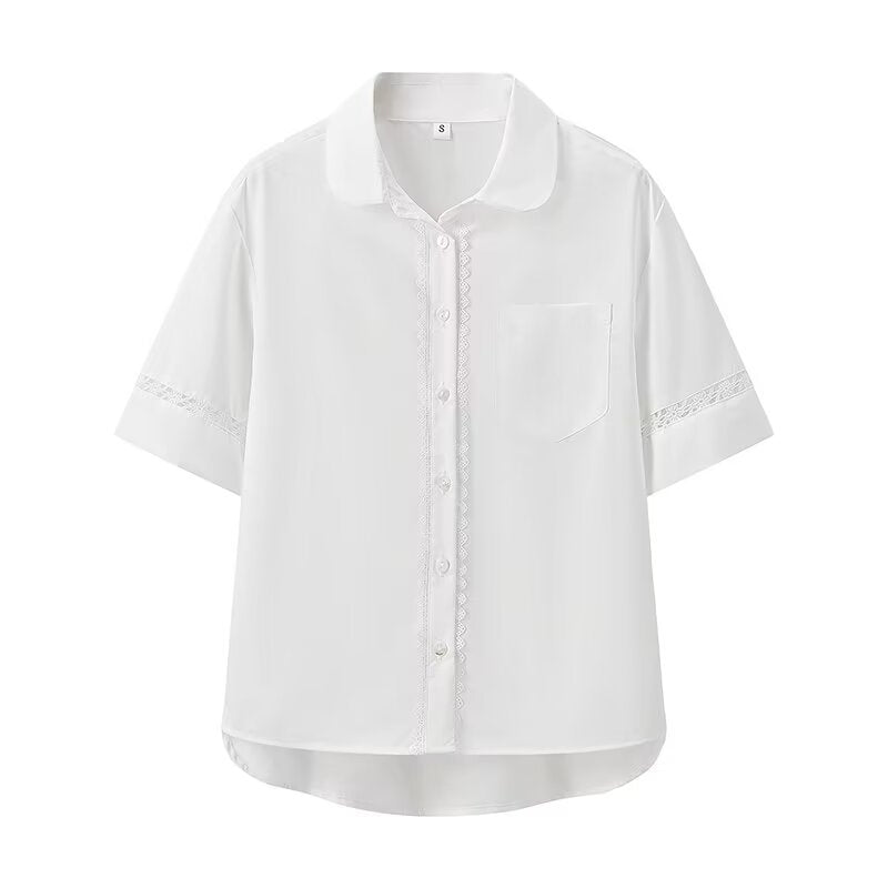 Dam Skjorta Slim Fit Korta Ärmar Hudvänligt Tyg 1
