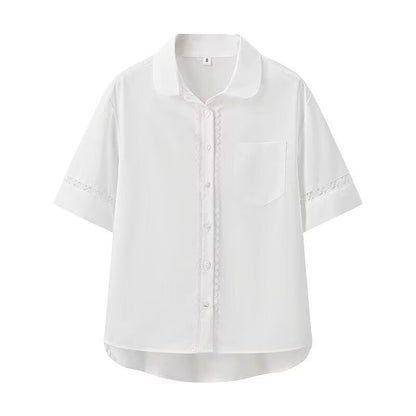 Dam Skjorta Slim Fit Korta Ärmar Hudvänligt Tyg 1