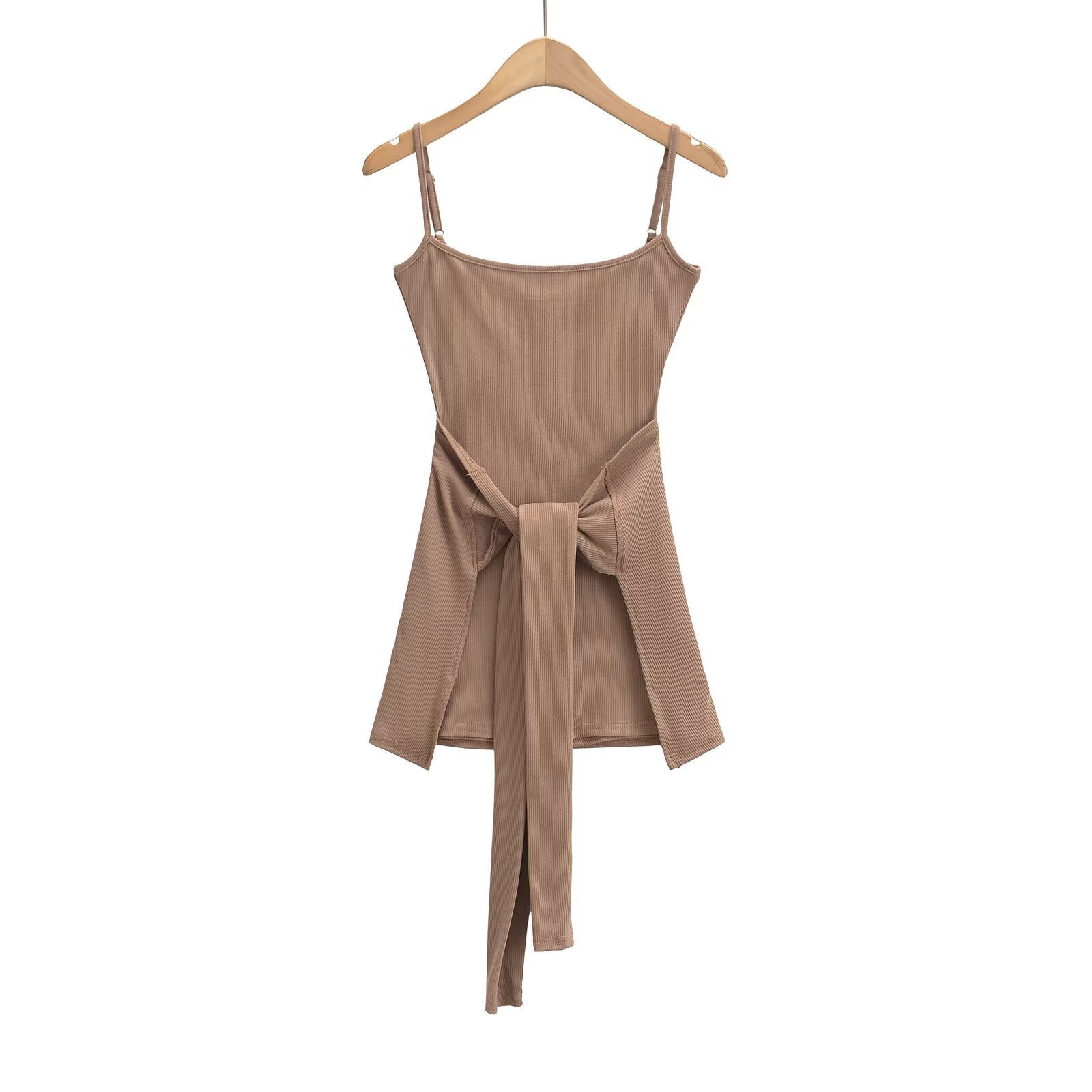 Kvinnors Omslagstopp med Slingbindning – Andningsbart Material, Figurnära Design, Justerbara Spaghettiband 6