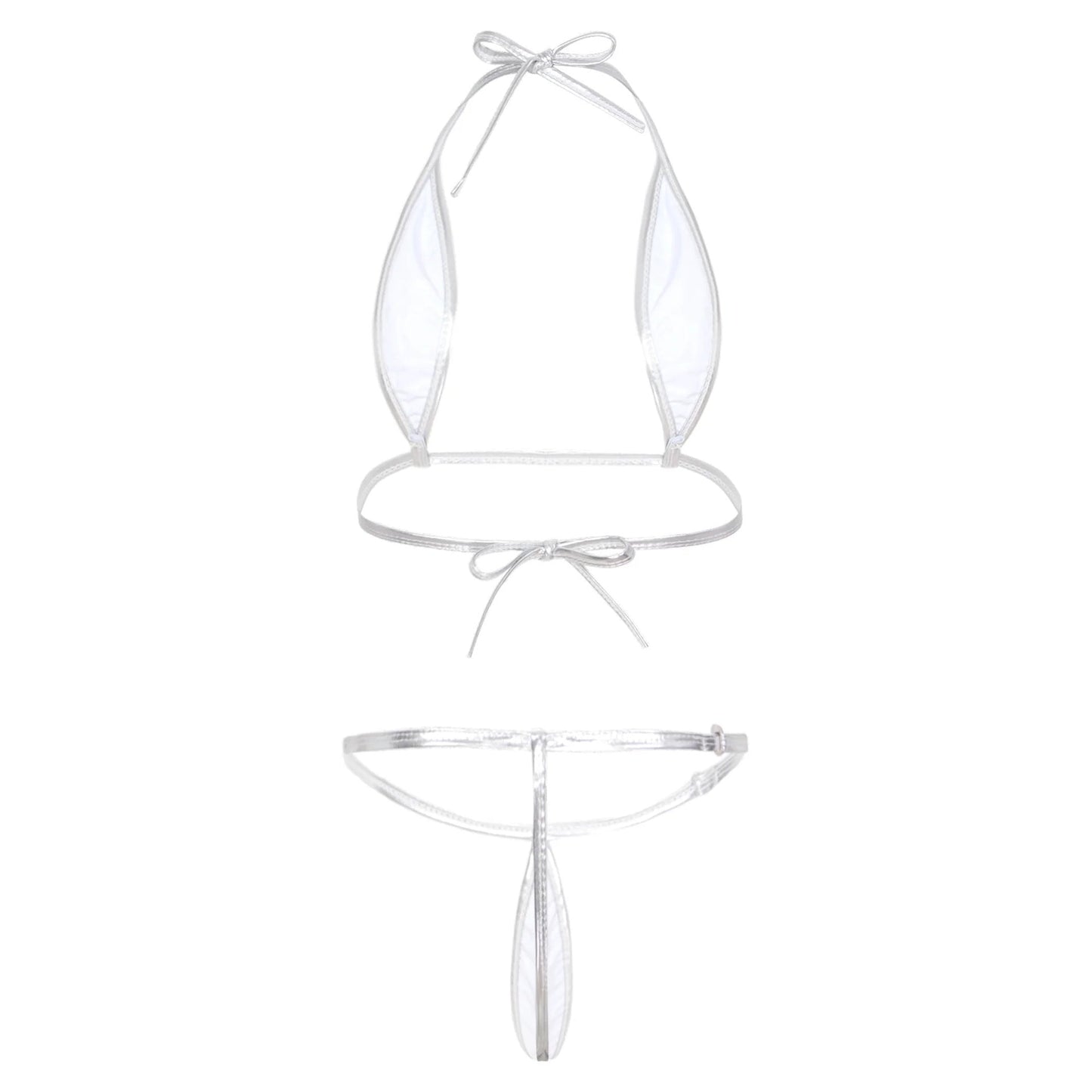 Bikini Damen Triangel Design mit Verstellbaren Trägern – Hochwertiger Glänzender Stoff, Ideal für Strand und Pool 9