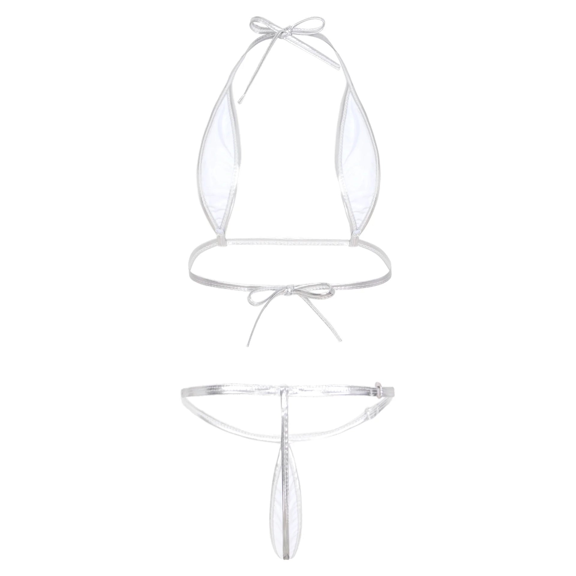 Bikini Damen Triangel Design mit Verstellbaren Trägern – Hochwertiger Glänzender Stoff, Ideal für Strand und Pool 9