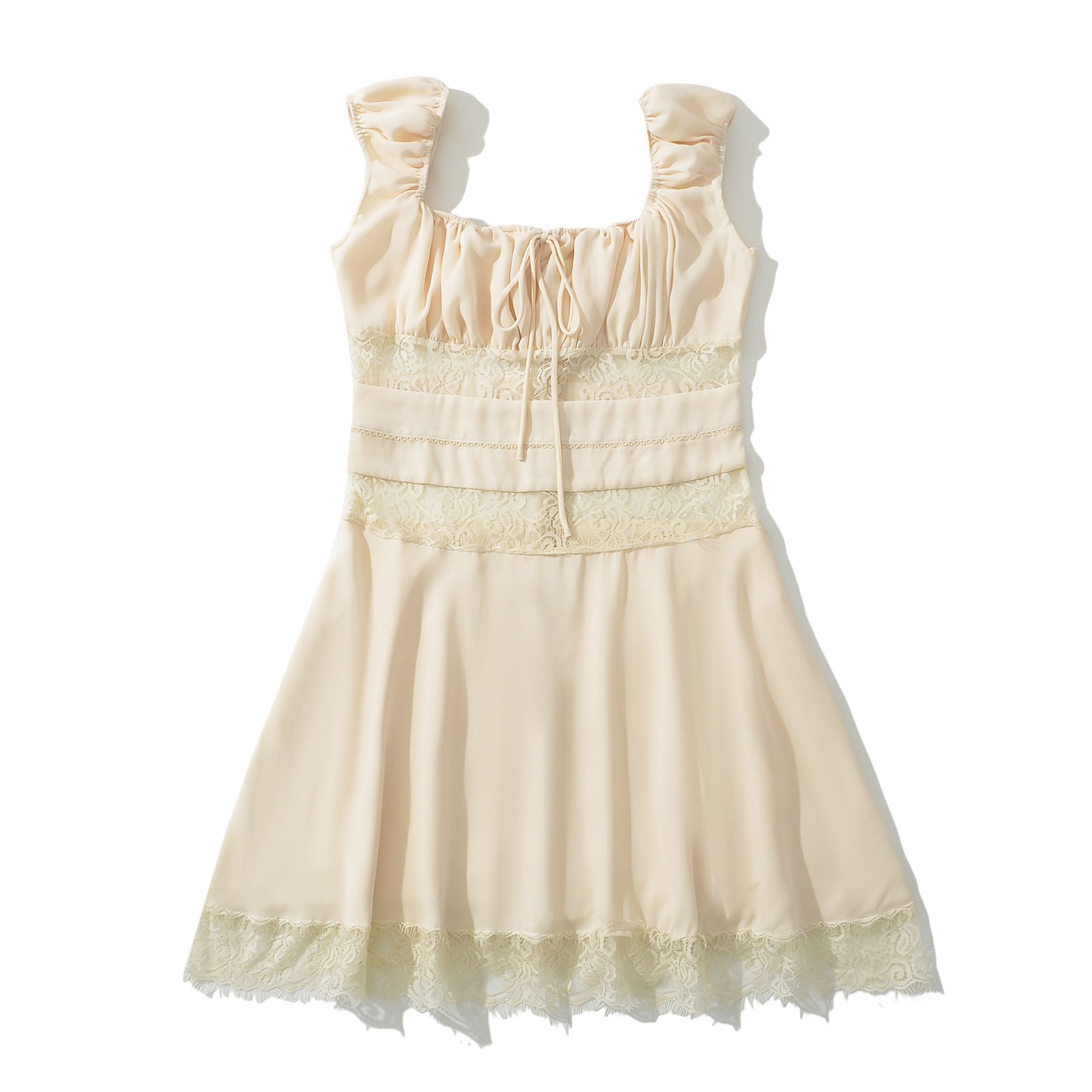 Dam Klänning Ruffle Design Lätt Tyg Skräddarsydd Silhuett 2