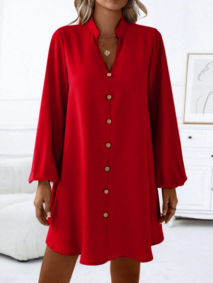 Variant image for Damklänning Midi Långärmad V-Neck Polyester A-linje-16