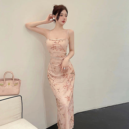 Maxiklänning Dam Off-Shoulder Blommig Polyester-2