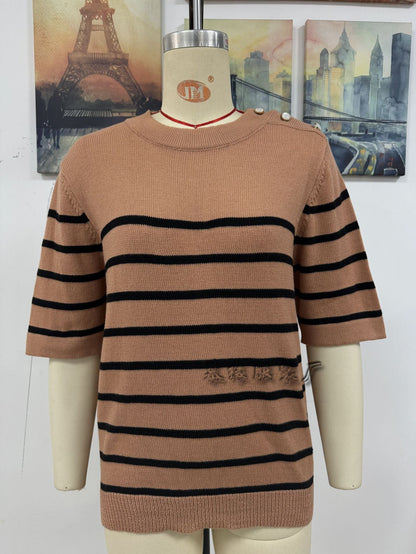 Stickad Dam Tröja Urban Stil Mjuk Medium Tjocklek 5